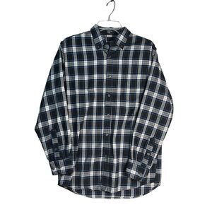 U & Shark Yachting Royal Flannel Long Sleeve Made In Italy Size 40/Large Plaid